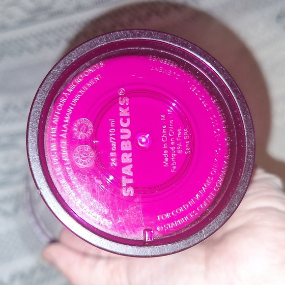 STARBUCKS COFFEE - RARE 2016 - Fuchsia Jelly Gummy Tumbler Cold Cup Venti 24oz - Picture 5 of 7